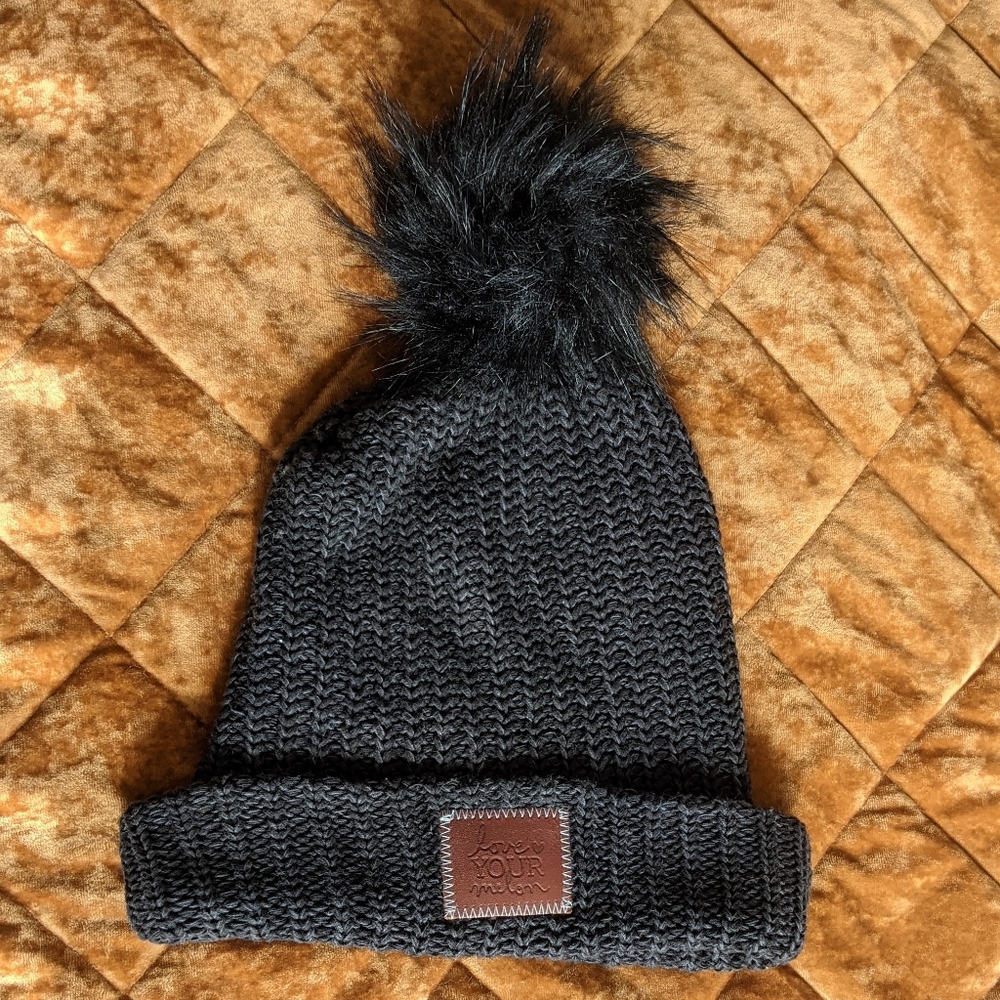 Love Your Melon Beanie - Black/Dark Gray